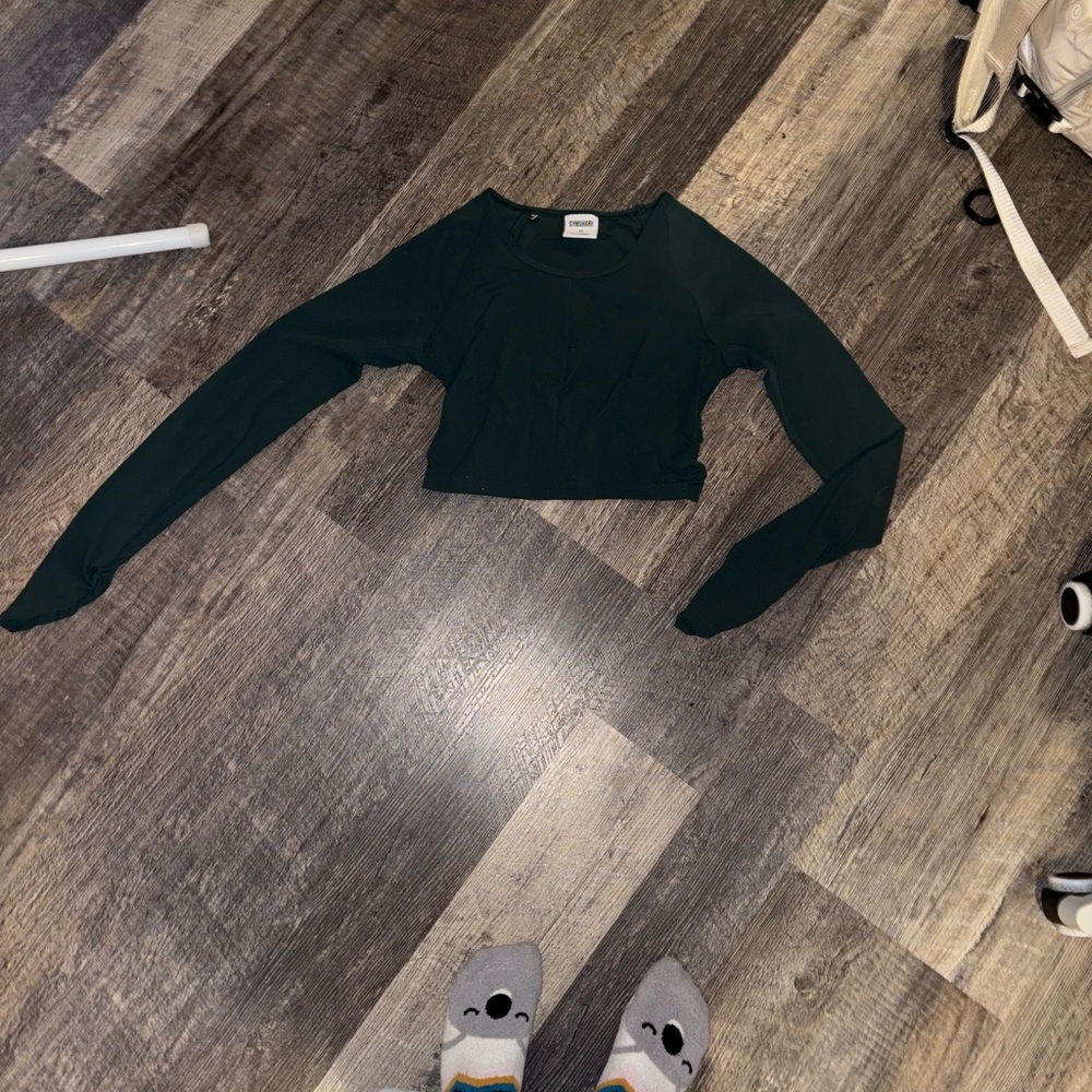 Gymshark Dark Green Long Sleeve Crop Top- Whitney Simmons Limited Edition